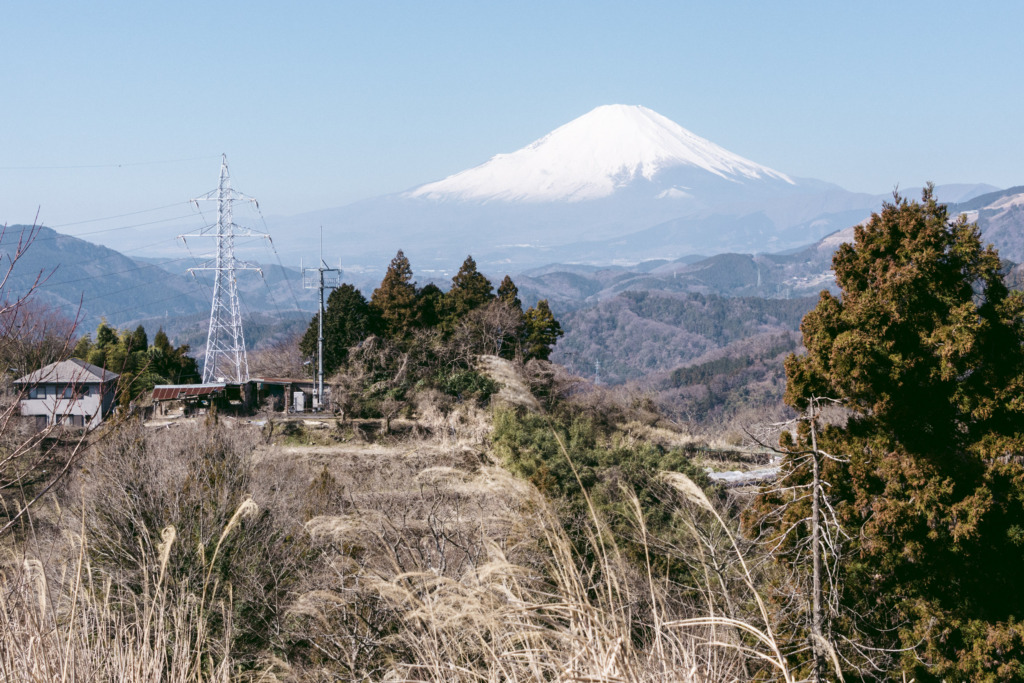 集落と富士山の大展望