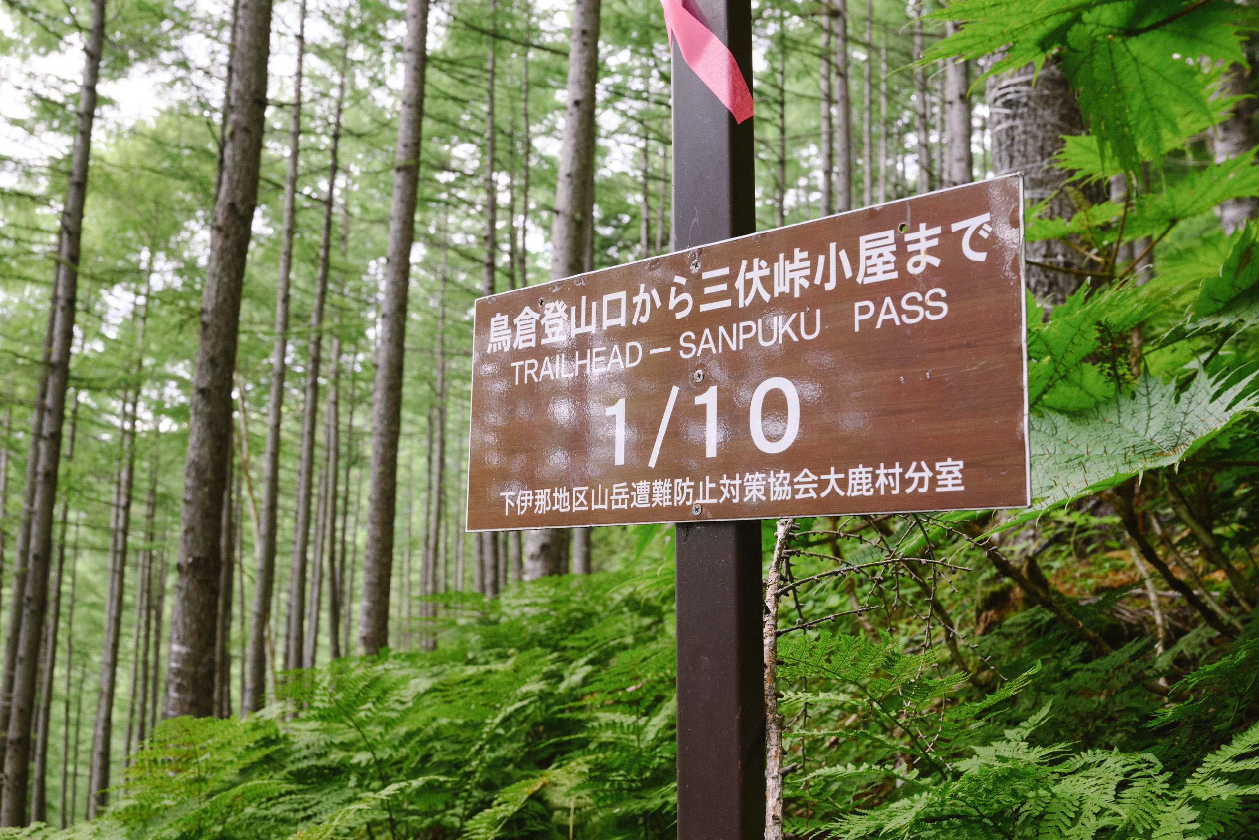 鳥倉登山道の標識