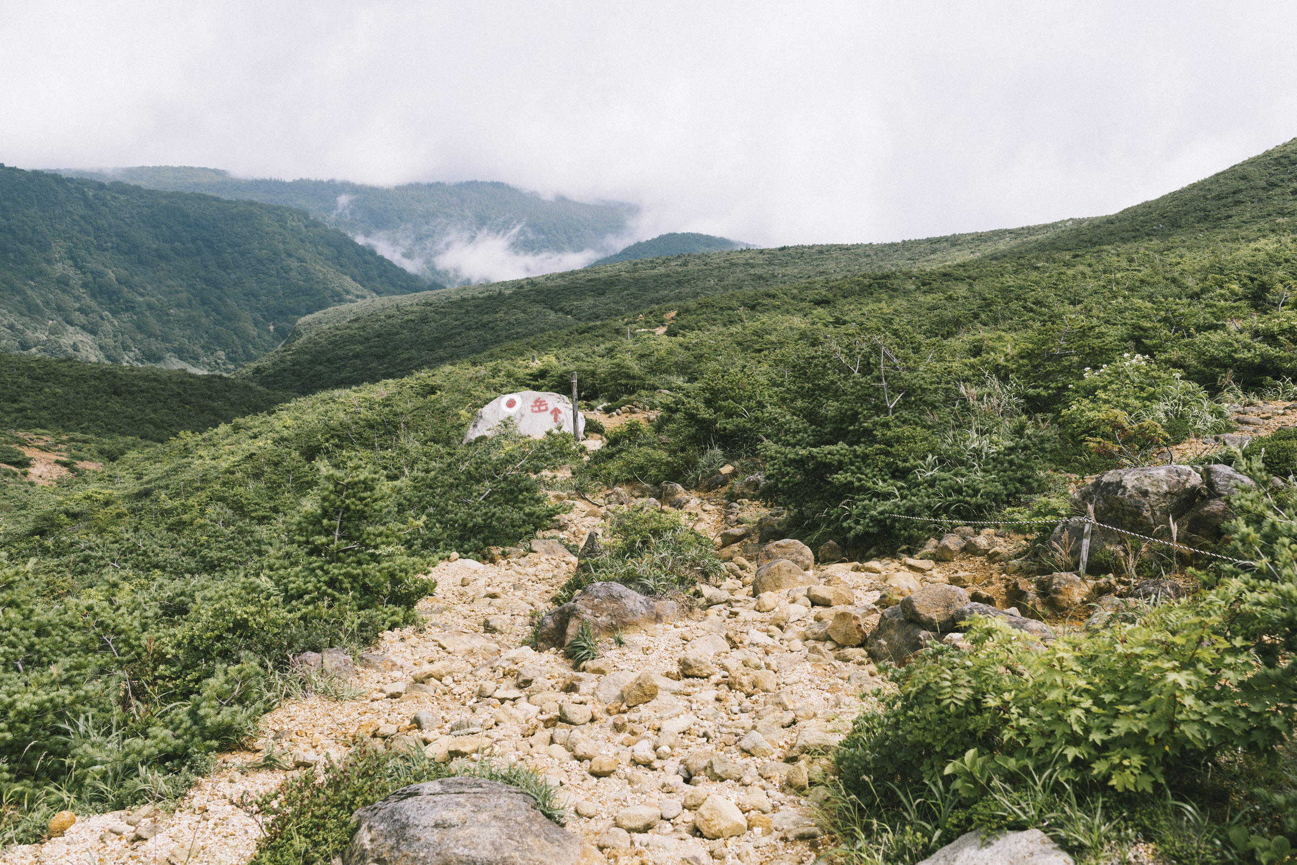 岳温泉への下山路