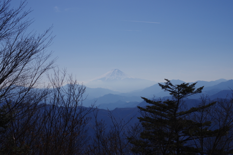 三頭山山頂から見る富士山