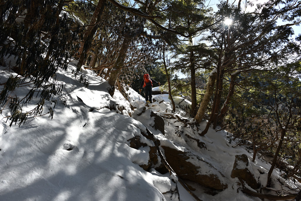 冬の金峰山登山道