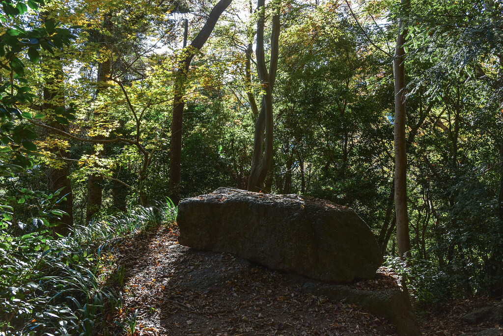 石老山登山道の巨岩