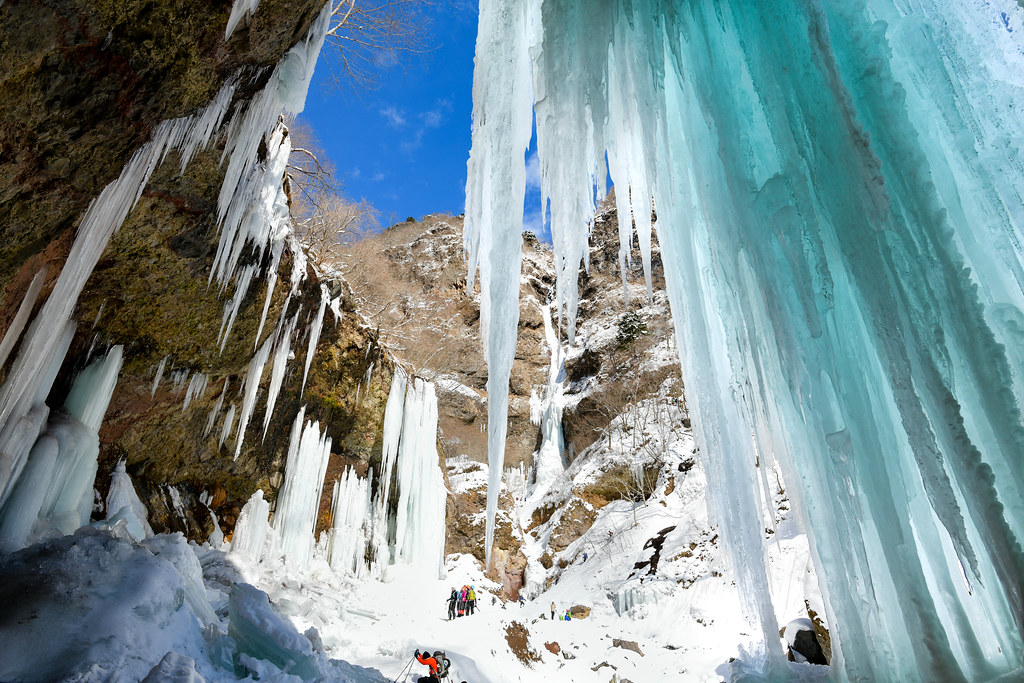 雲竜渓谷の氷柱テラス