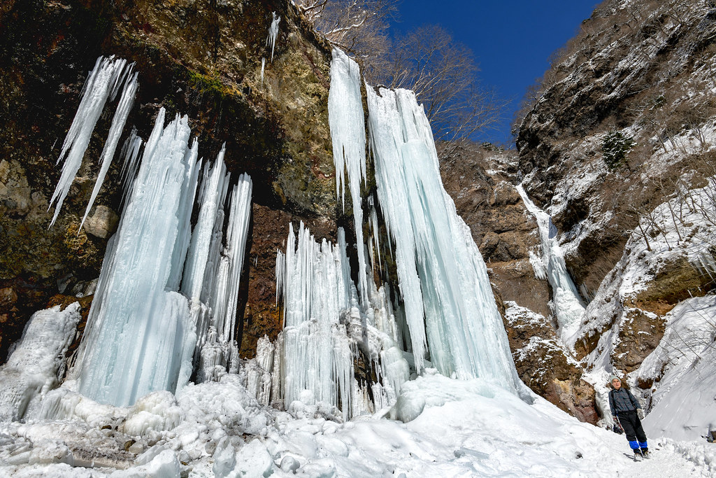 雲竜渓谷の氷柱テラス