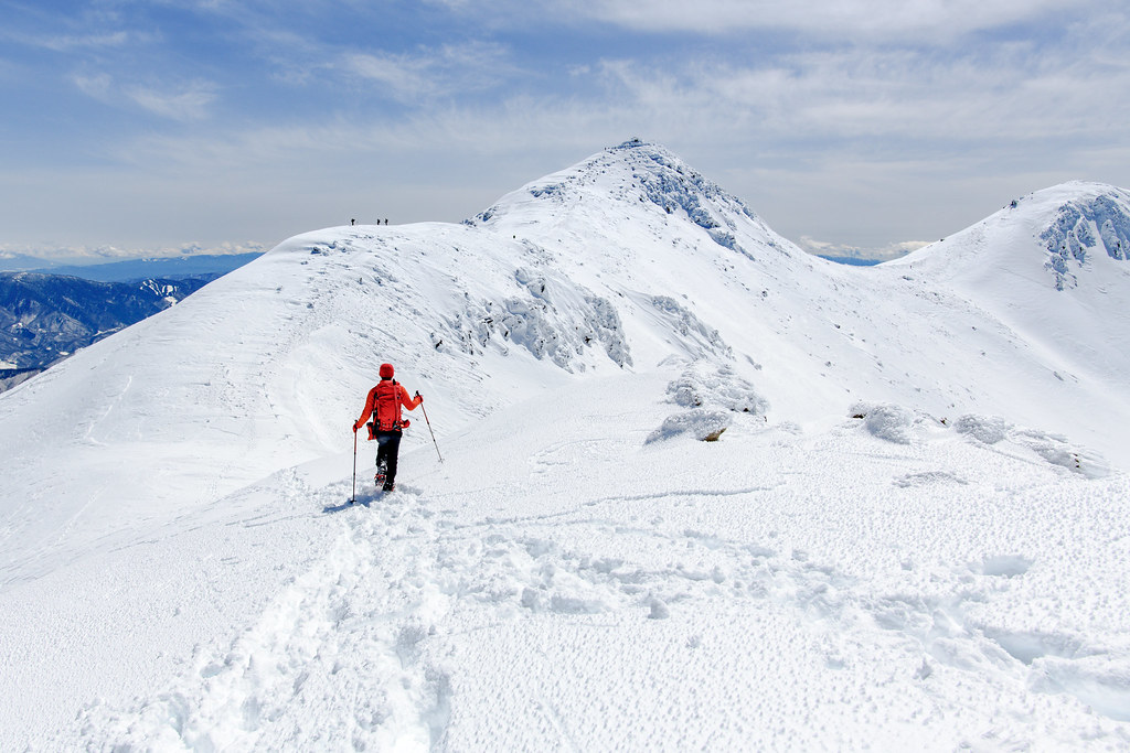 冬の乗鞍岳稜線