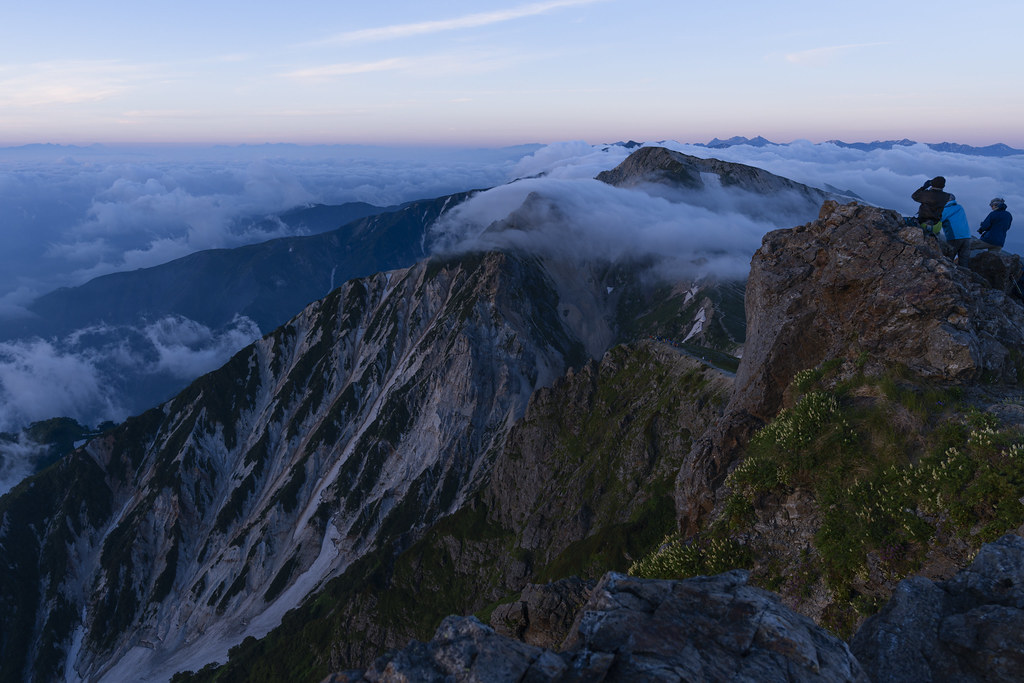 白馬岳稜線にかかる滝雲