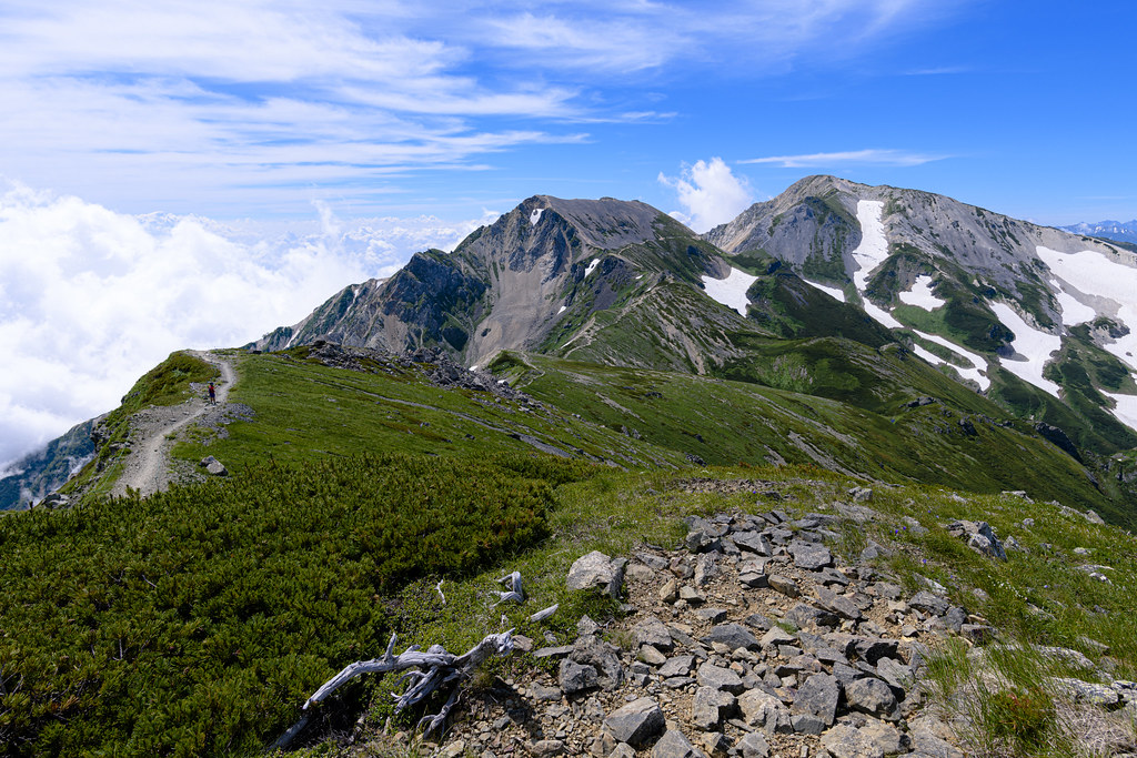 杓子岳と鑓ヶ岳