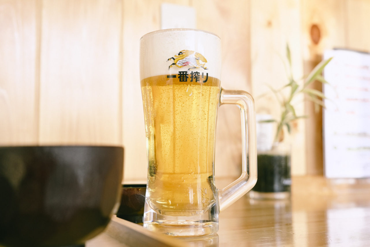 下山後の一番搾り