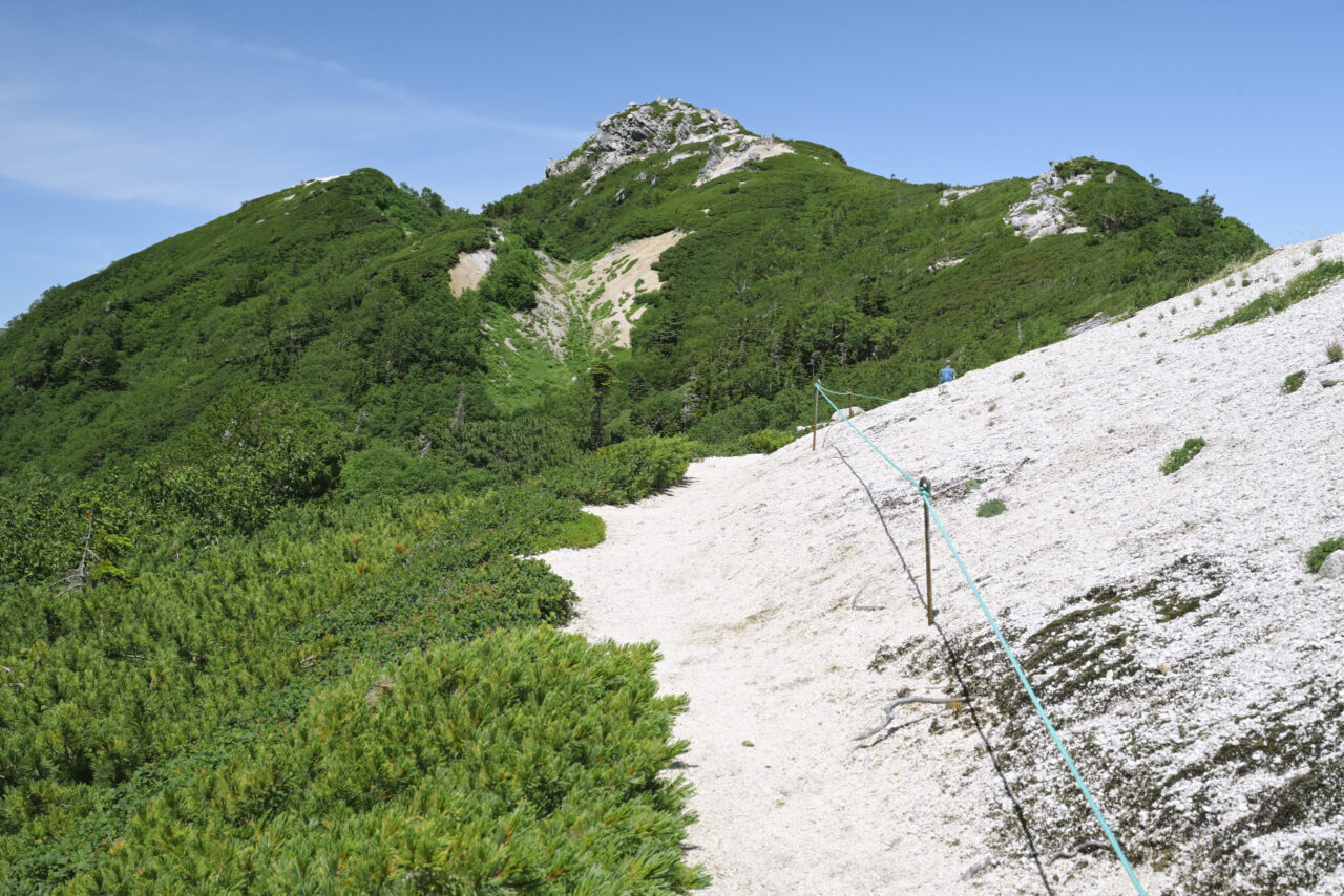 前烏帽子岳を目指す