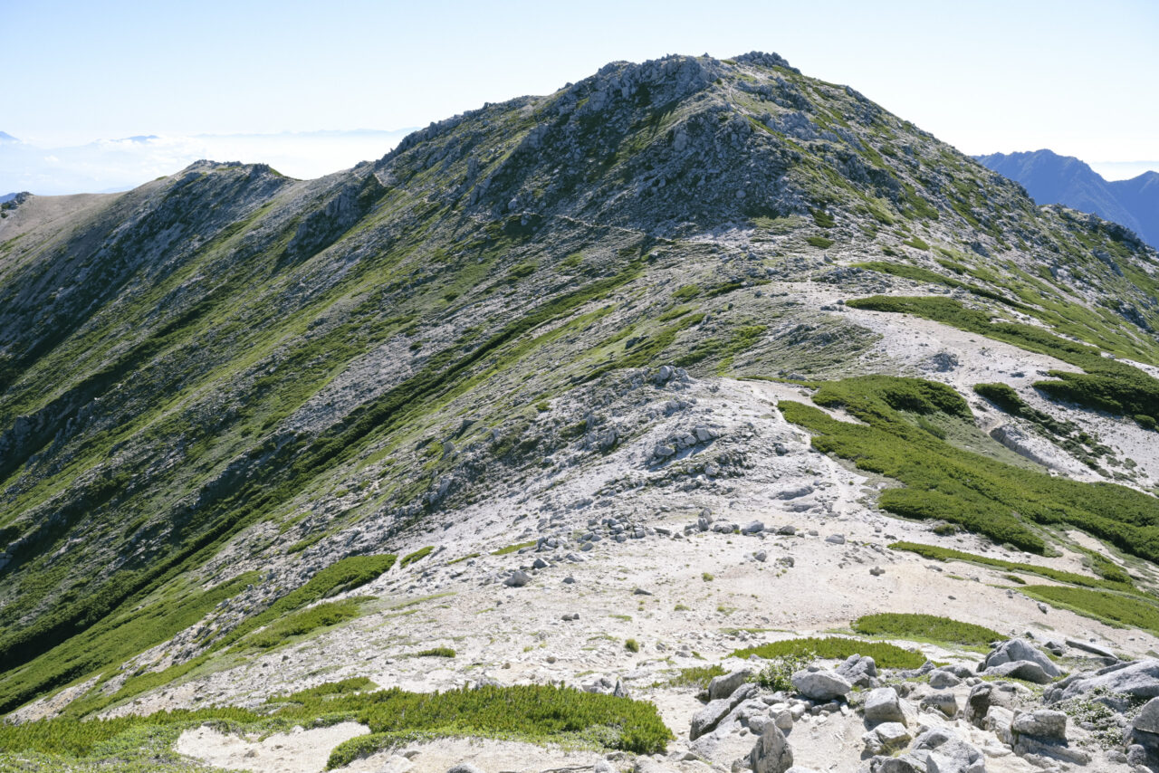 野口五郎岳へ向かう登山道