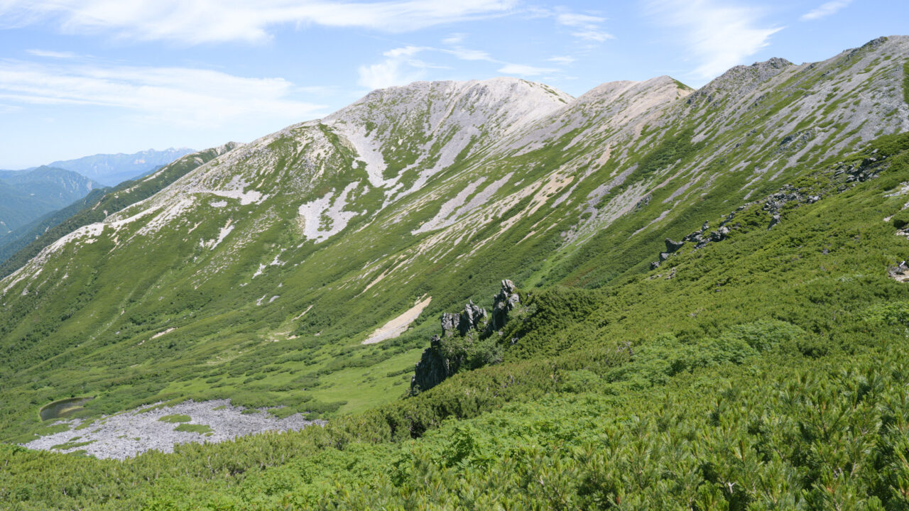 野口五郎岳方面の景色