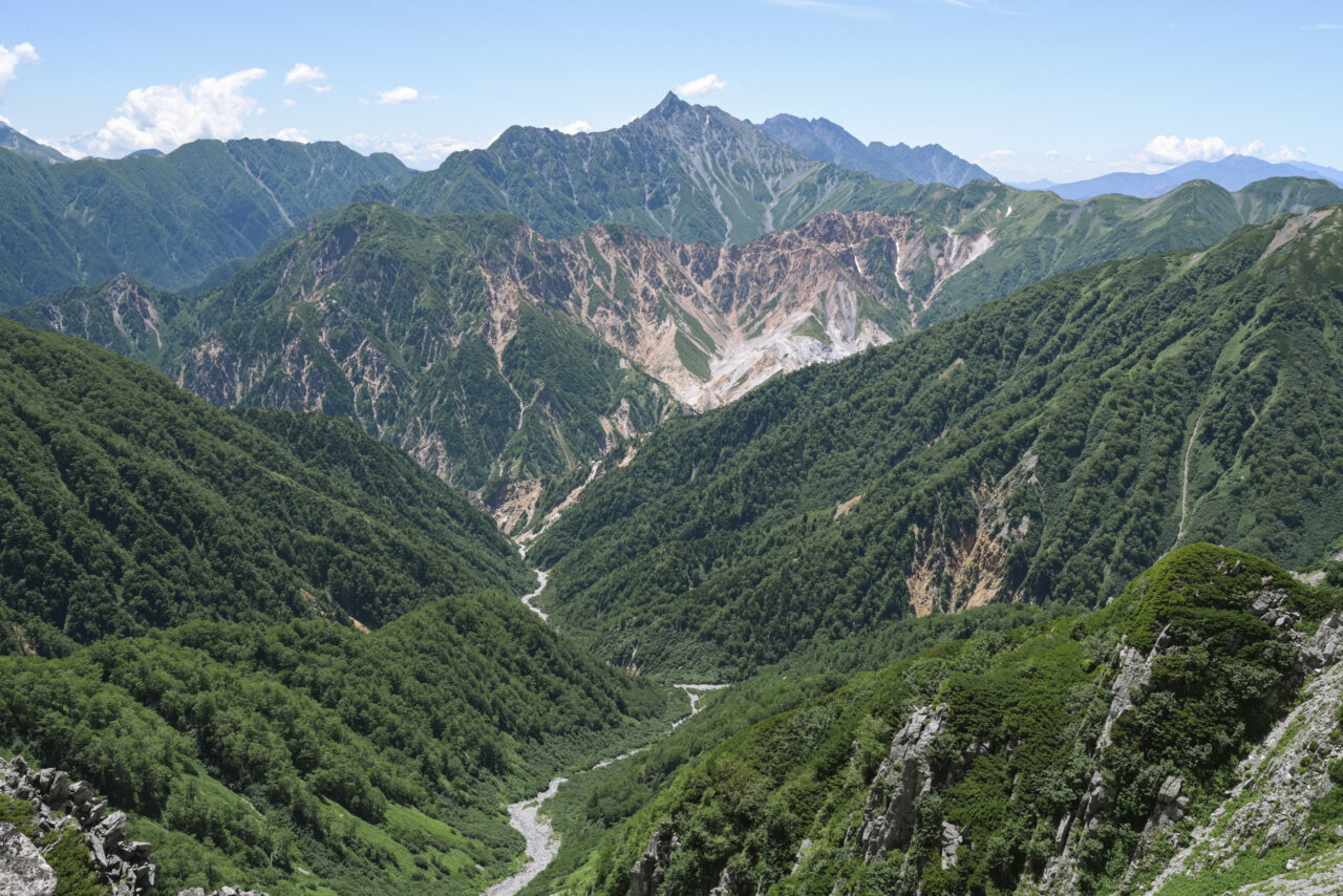 槍ヶ岳北部から見る景色