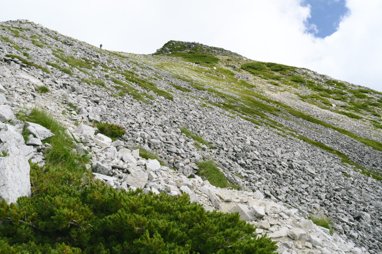 遠い鷲羽岳山頂