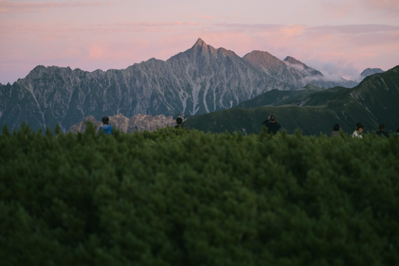 日没の槍ヶ岳
