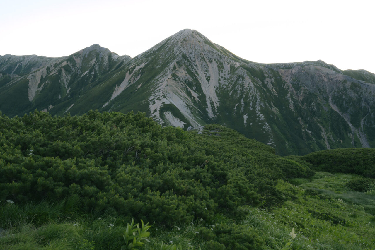 早朝の鷲羽岳