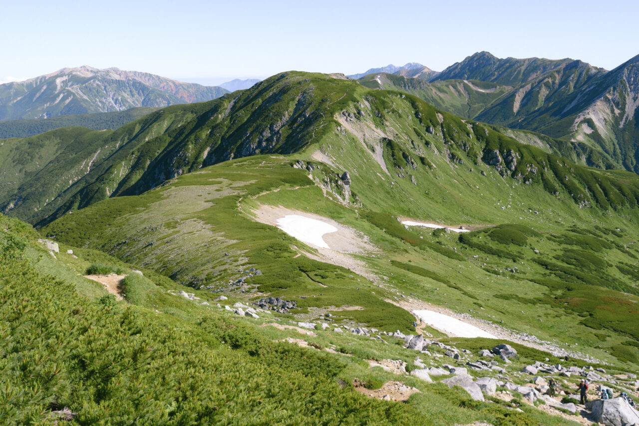三俣蓮華岳方面の稜線