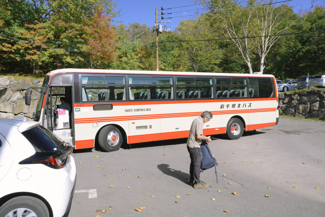 松川温泉駅到着