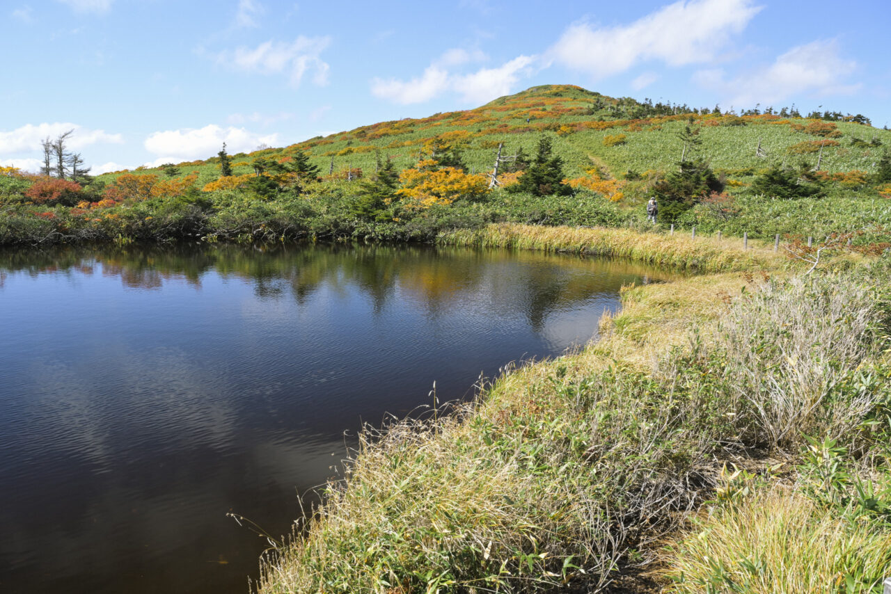 三つ沼と縦走路