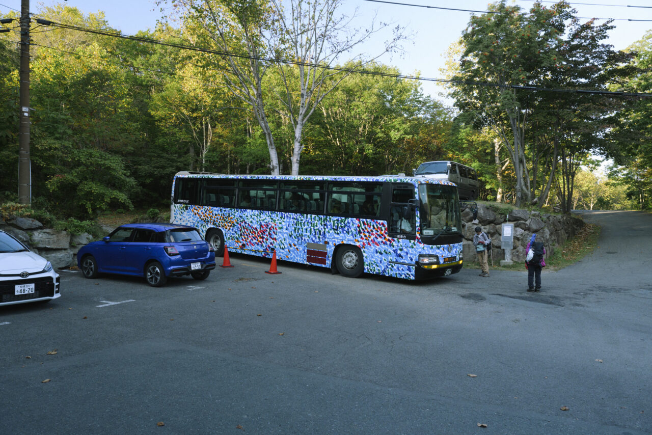 盛岡駅へ向かうバスに乗る