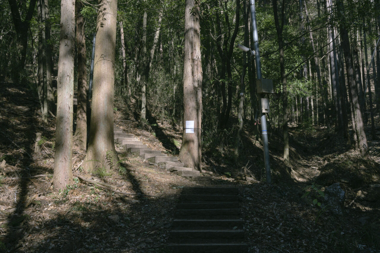 街灯がある登山道