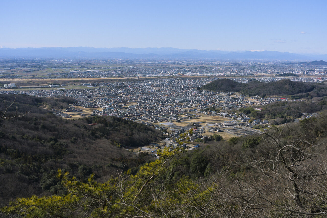 足利市内を見下ろす