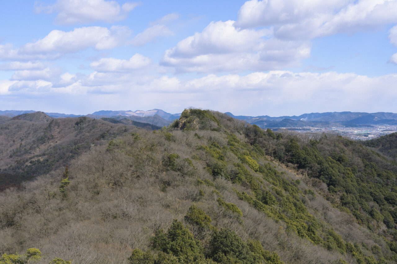 大小アルプスの稜線を振り返る