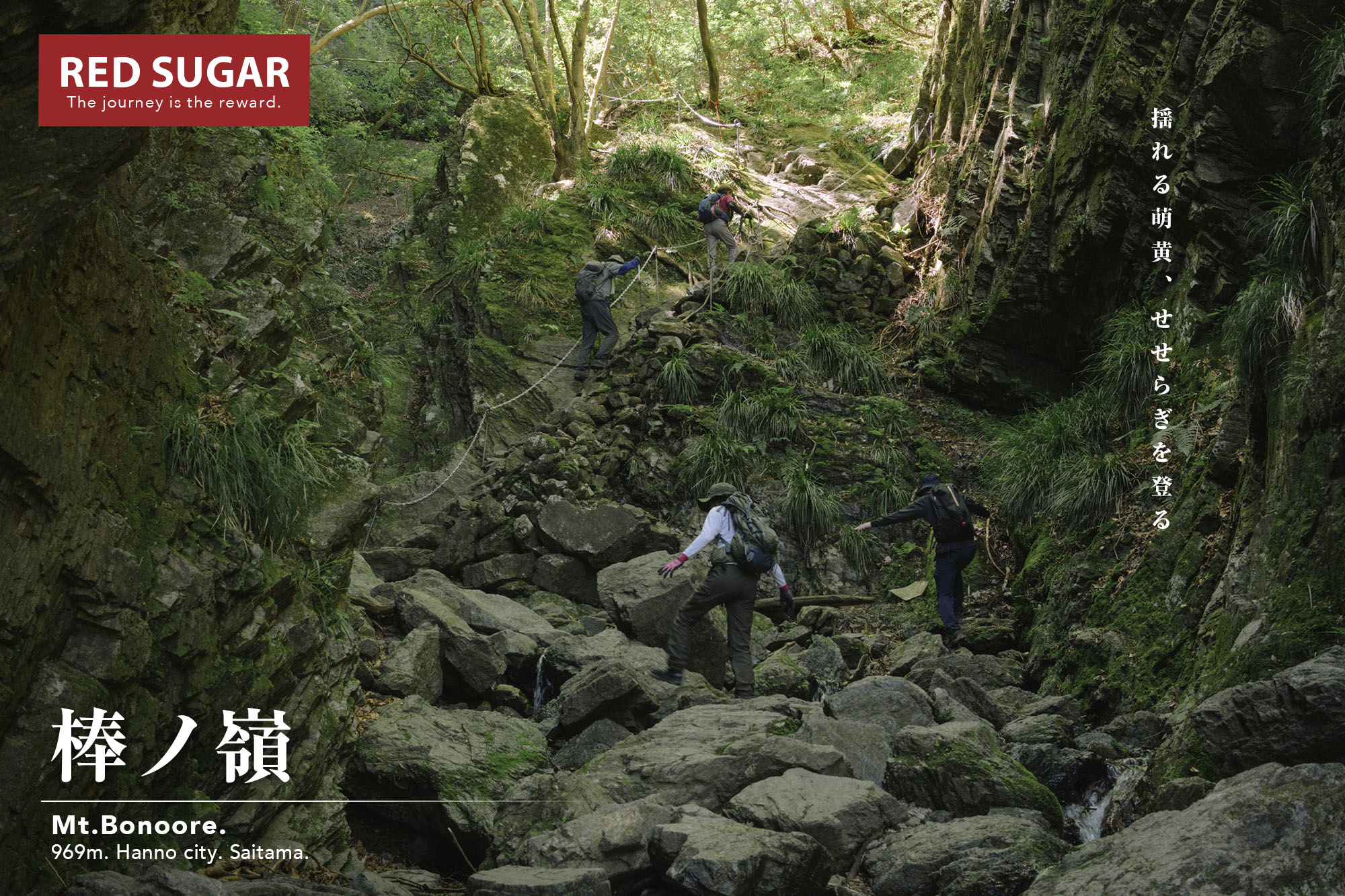 白谷沢を上る人々