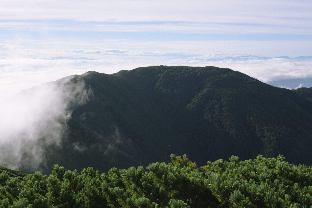 蝶ヶ岳から見る大滝山