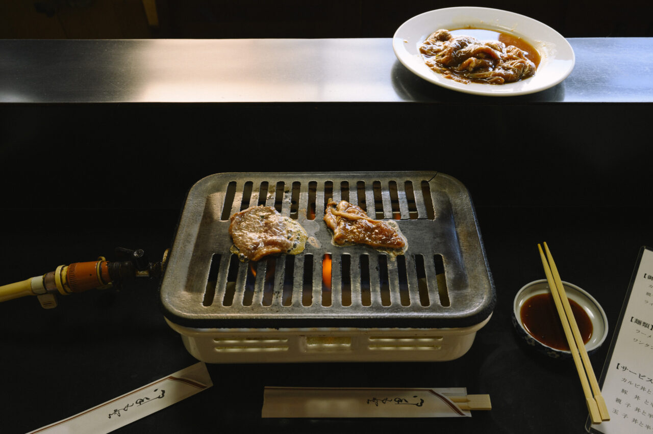 一人用コンロで食べるジンギスカン