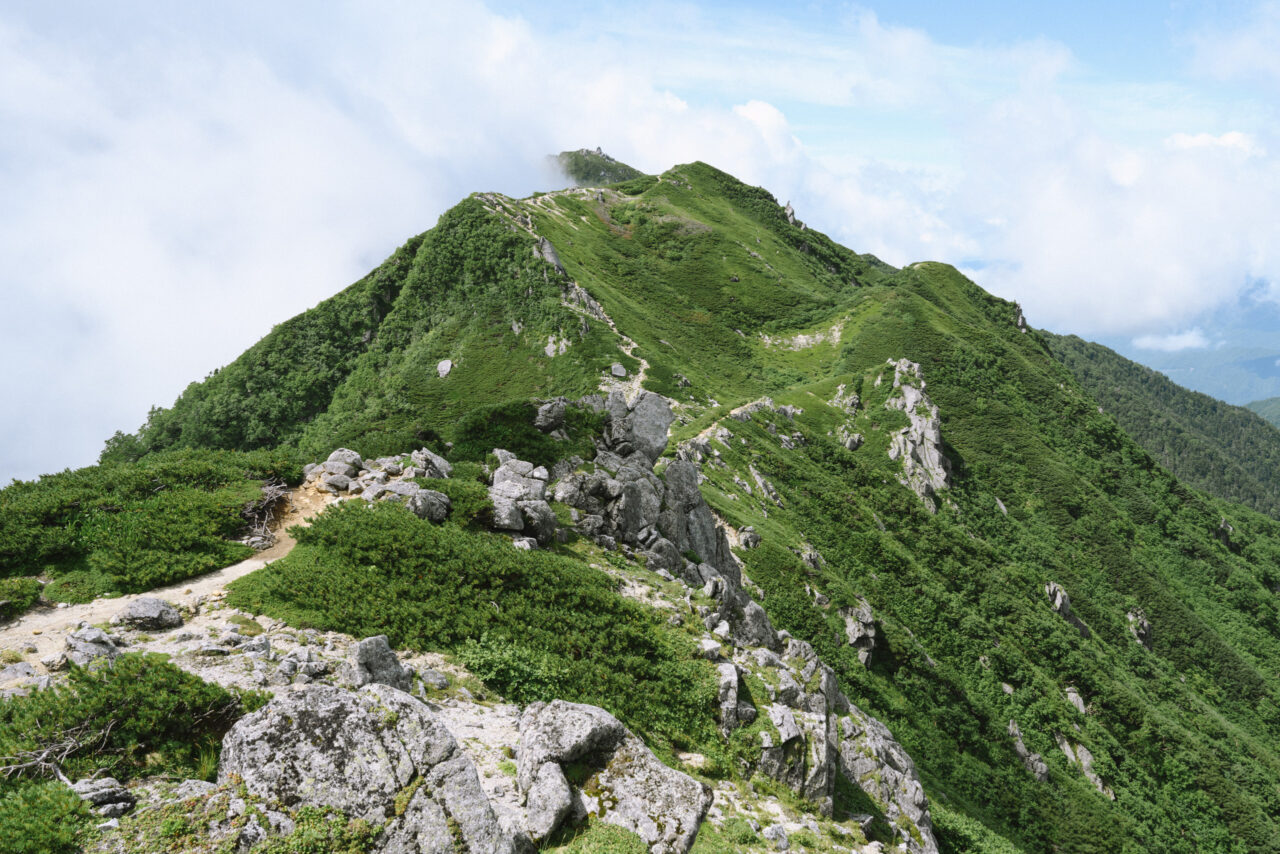 大滝山と熊沢岳の眺め