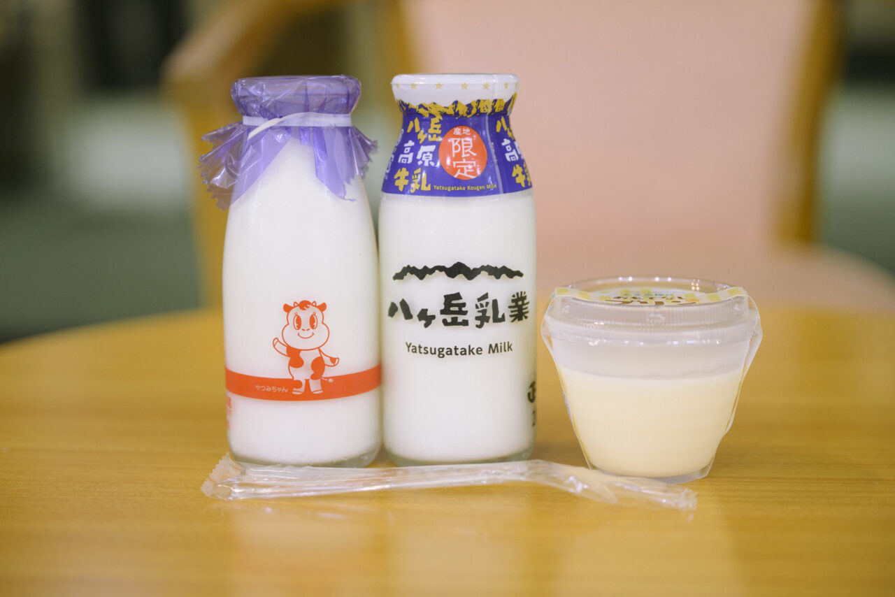 風呂上がりの牛乳とプリン